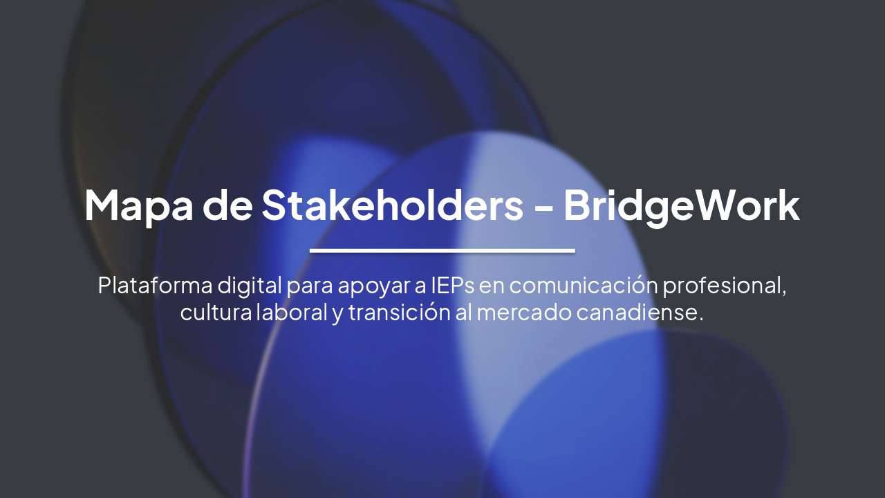 Slide 1 - Mapa de Stakeholders - BridgeWork