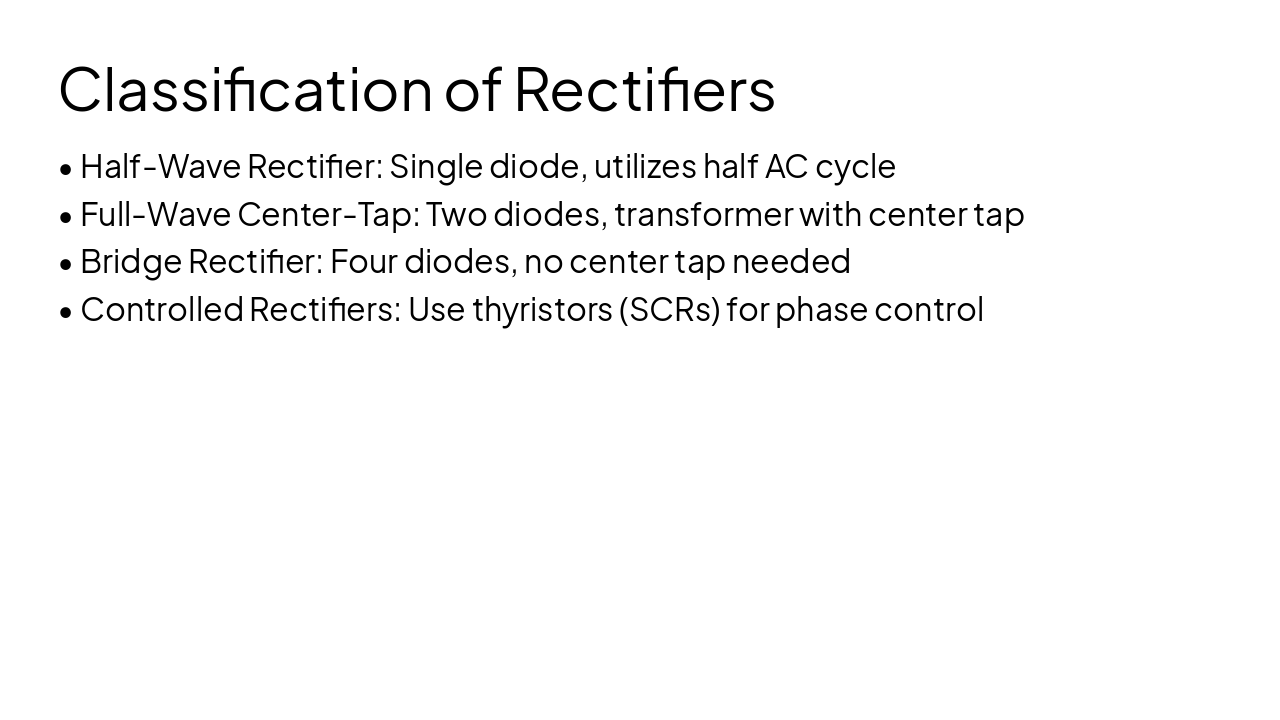 Slide 8 - Classification of Rectifiers