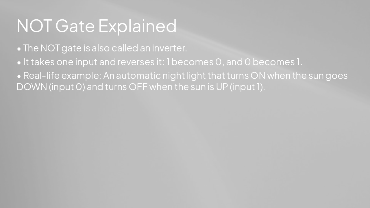 Slide 10 - NOT Gate Explained