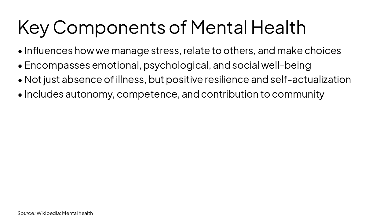 Slide 5 - Key Components of Mental Health