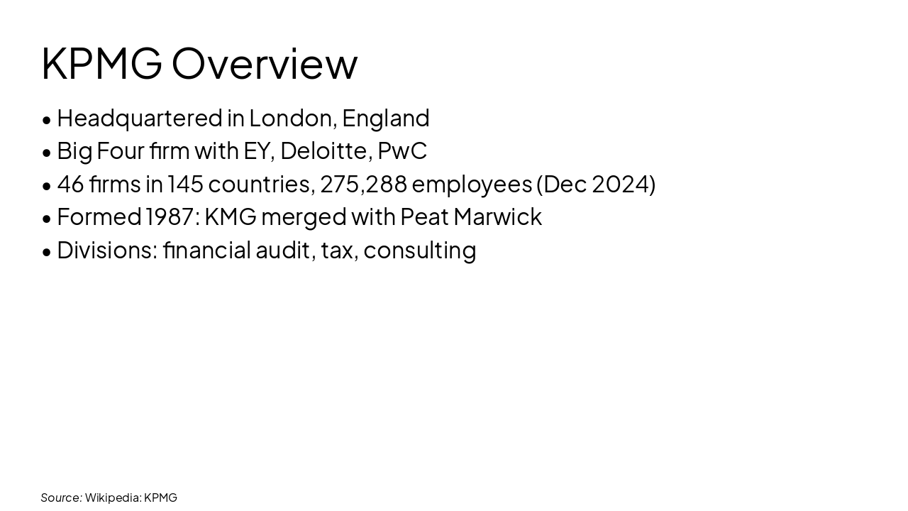Slide 4 - KPMG Overview
