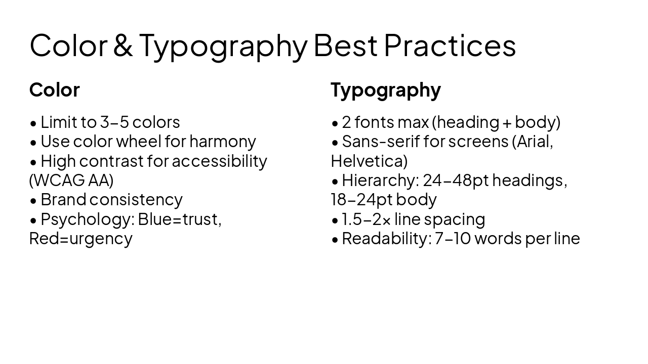 Slide 6 - Color & Typography Best Practices