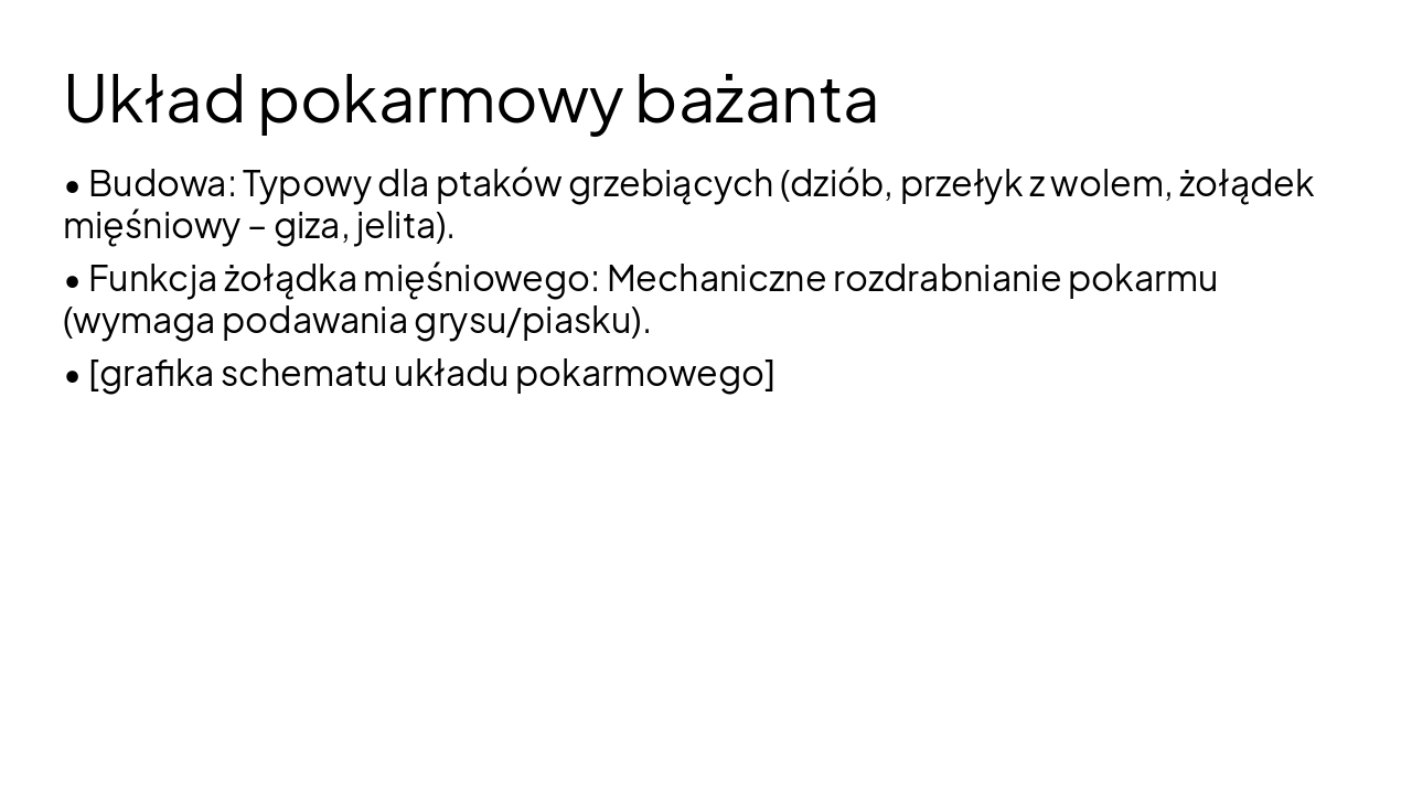 Slide 13 - Układ pokarmowy bażanta