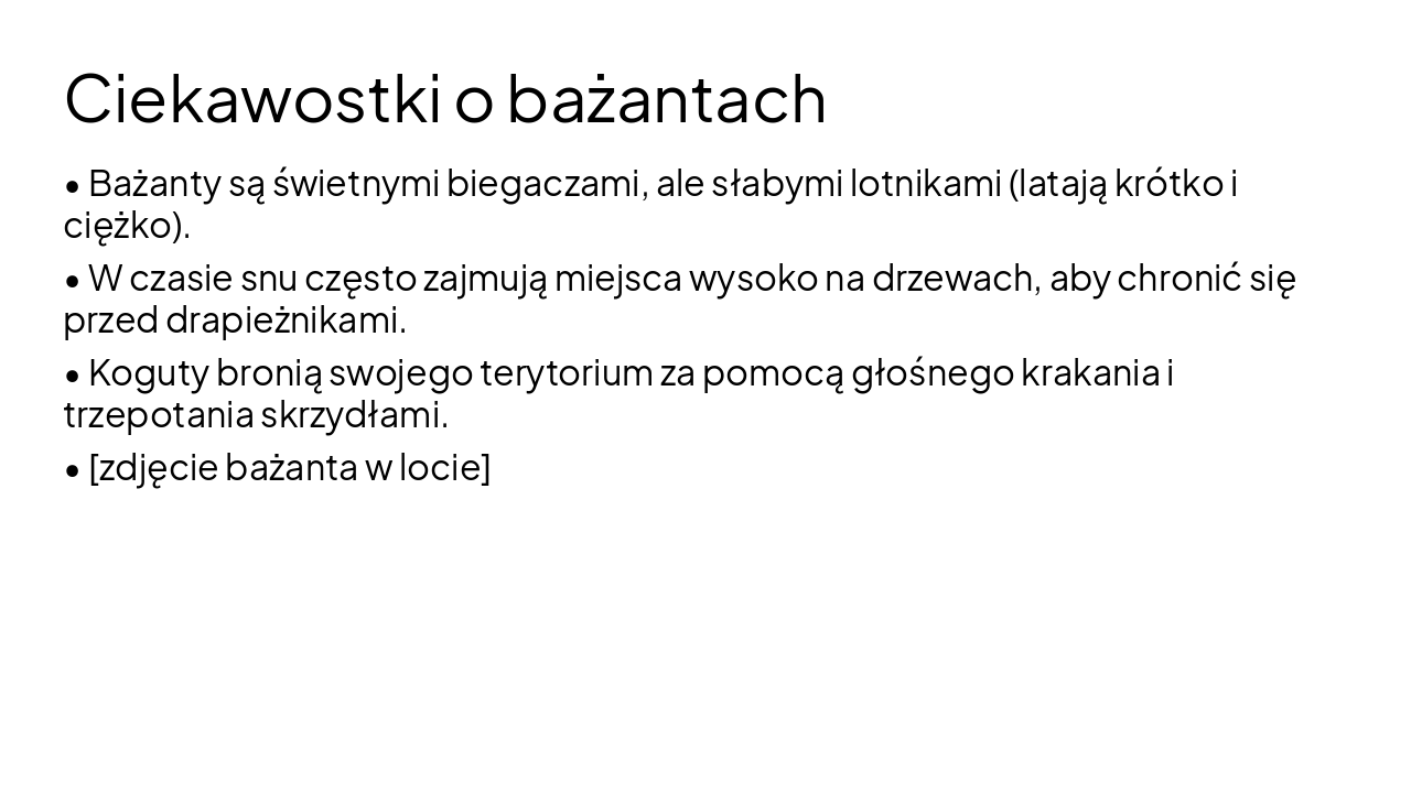 Slide 17 - Ciekawostki o bażantach